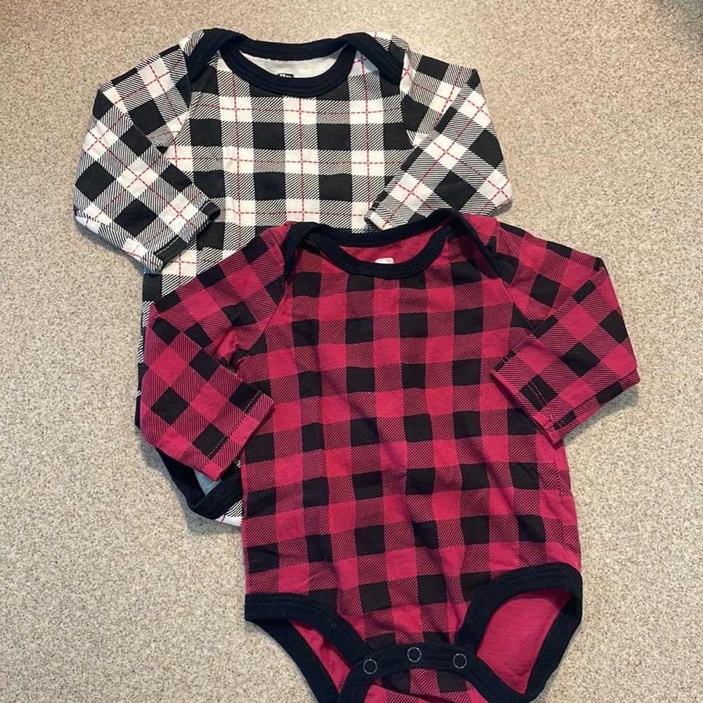 Plaid long sleeve onsies
